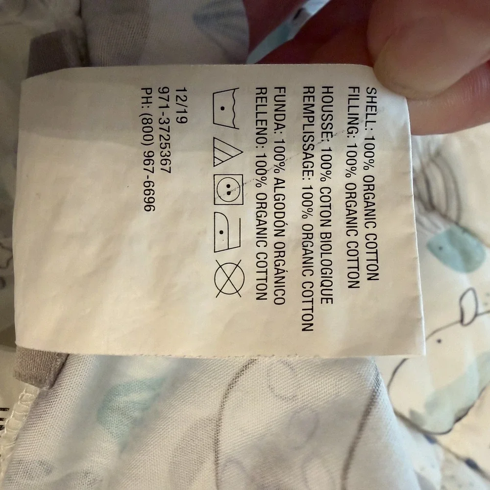 Crate & Barrel Quilted Changing Pad Cover Organic Cotton Sea Print Set Of 2‎